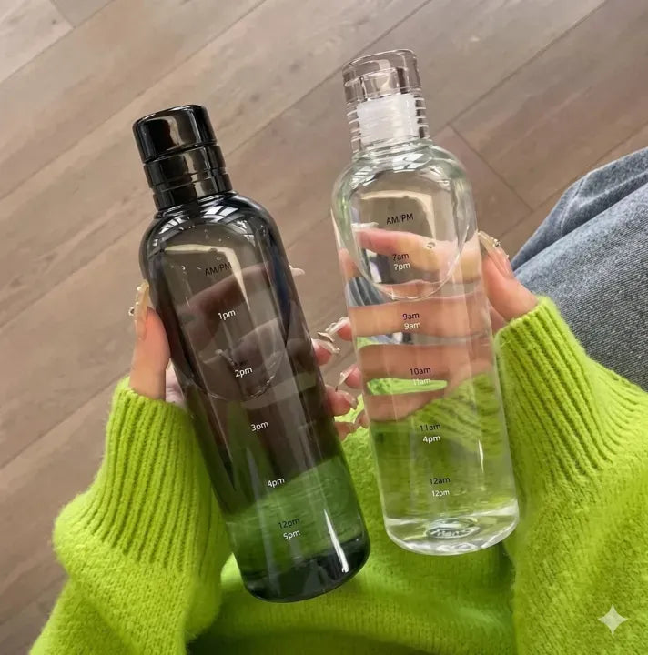 500ml/750ml Water Bottle with Time Scale