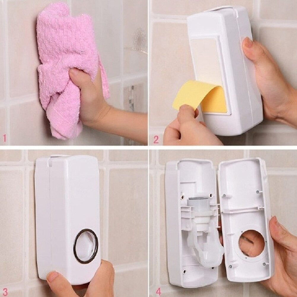 Set of Toothpaste Dispenser and Toothbrush Holder